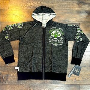 Affliction vintage reversible zip up sweater hoodie new with tags!